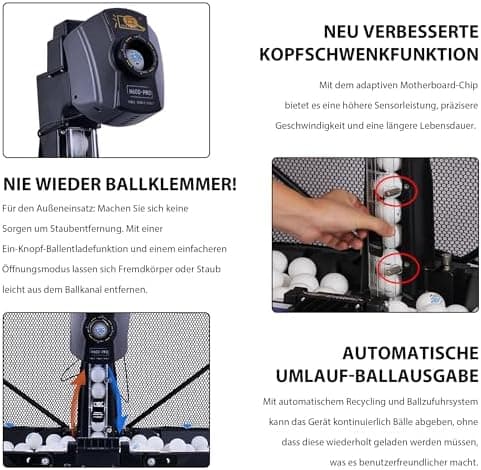 Tischtennis Roboter mit Netz + Automatische Ballmaschine + Ping Pong Roboton Tischtennis-Trainer für Trainingsbewerber C