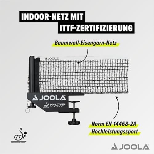 Joola Unisex - Erwachsene Post-Set Pro Tour Tischtennisnetz, Schwarz, 152cm, Schnellinstallierbar, Hochwertig