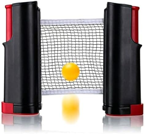 Tischtennisnetze: Ausziehbar und tragbar für alle Familien | Ersatznetz und Paddel inklusive | perfekt für Haus- und Gas