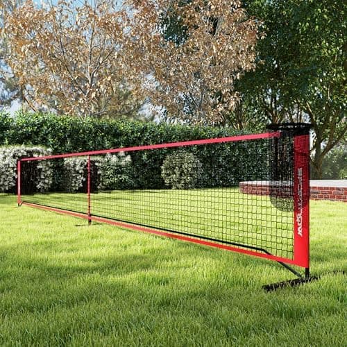 SPORTNOW Pickleball-Netz tragbares Set für Outdoor-Spieler mit Netz, Ballaufsammler, Vier Bälle und Spielfeldmarkierungs