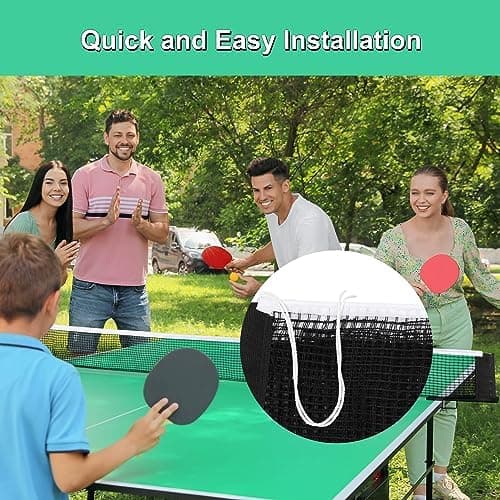 Sourcing Map Schwarz 1,75 Meter Langes Tischtennisnetz für alle Tische, robustes Nylon-Ersatznetz, tragbares Ping Pong N
