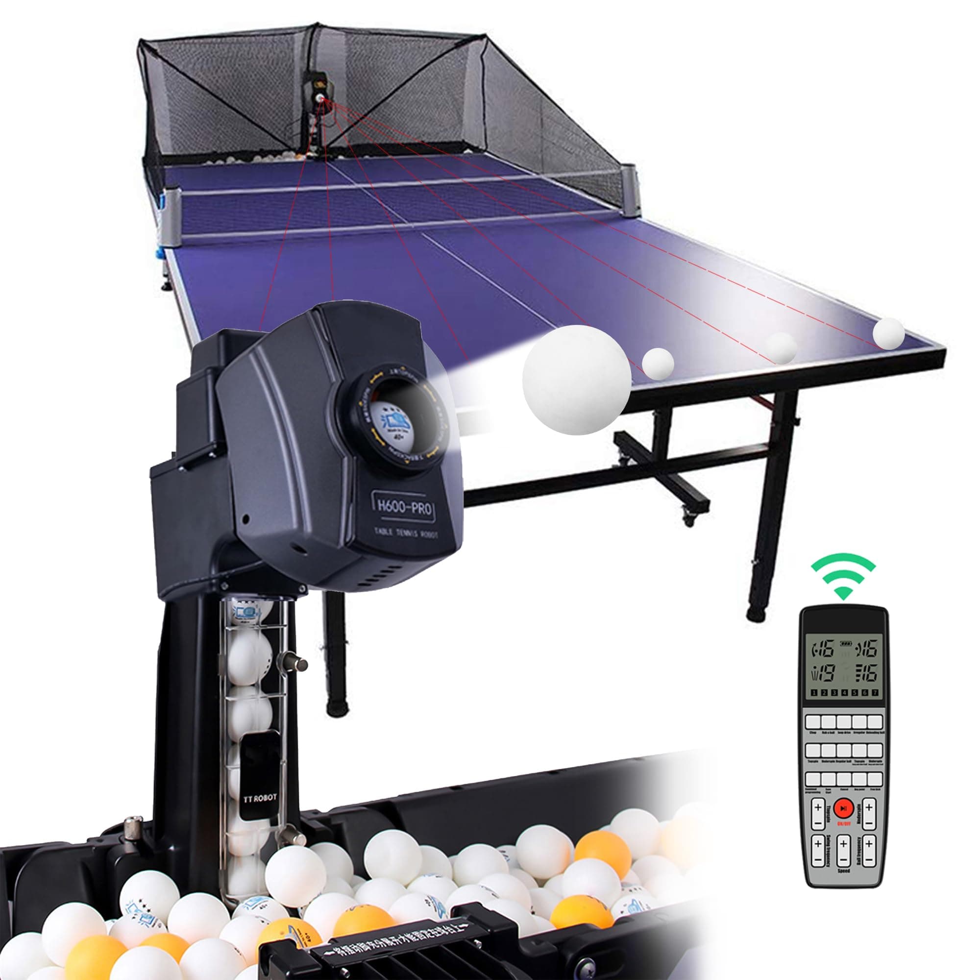 Tischtennis Roboter Ballmaschine mit Netz für Ernsthaftes Einzeltraining
| Table Tennis Robot Ballmaschine mit Automati