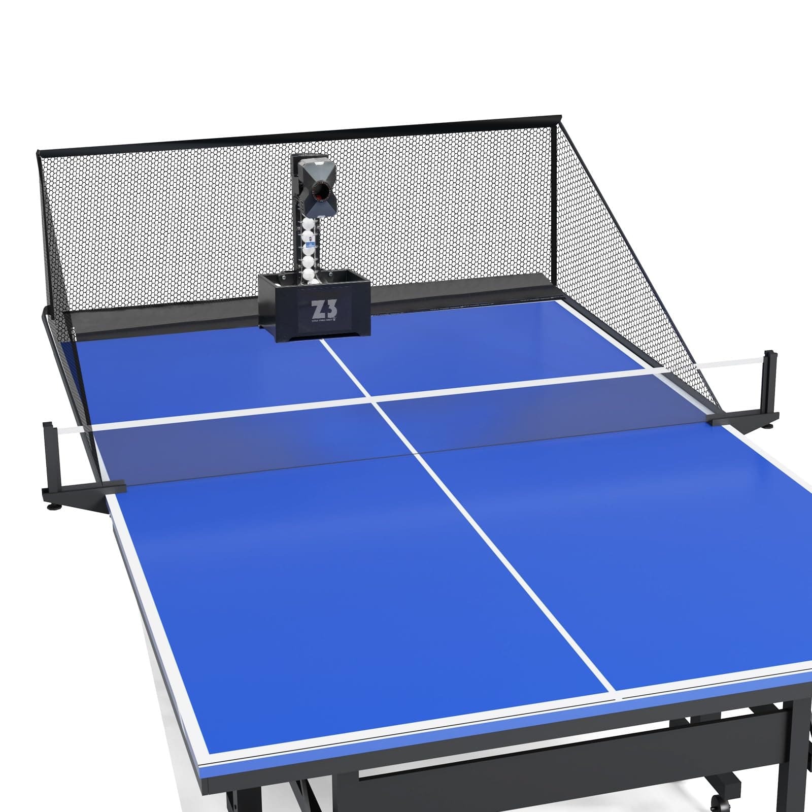 OUKANING Automatische Tischtennismaschine mit Fernbedienung & Netz, Ping Pong Ball Wurfmaschine 35-90 Balls/Min, Tischte