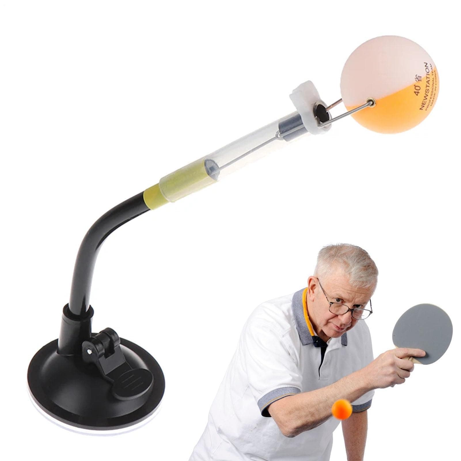 Pong-Trainerroboter Mit Sauger FÜR Übung Und Streicheln, STABILES Tischtenniszubehör FÜR Kinder UND Erwachsene, RASCHES