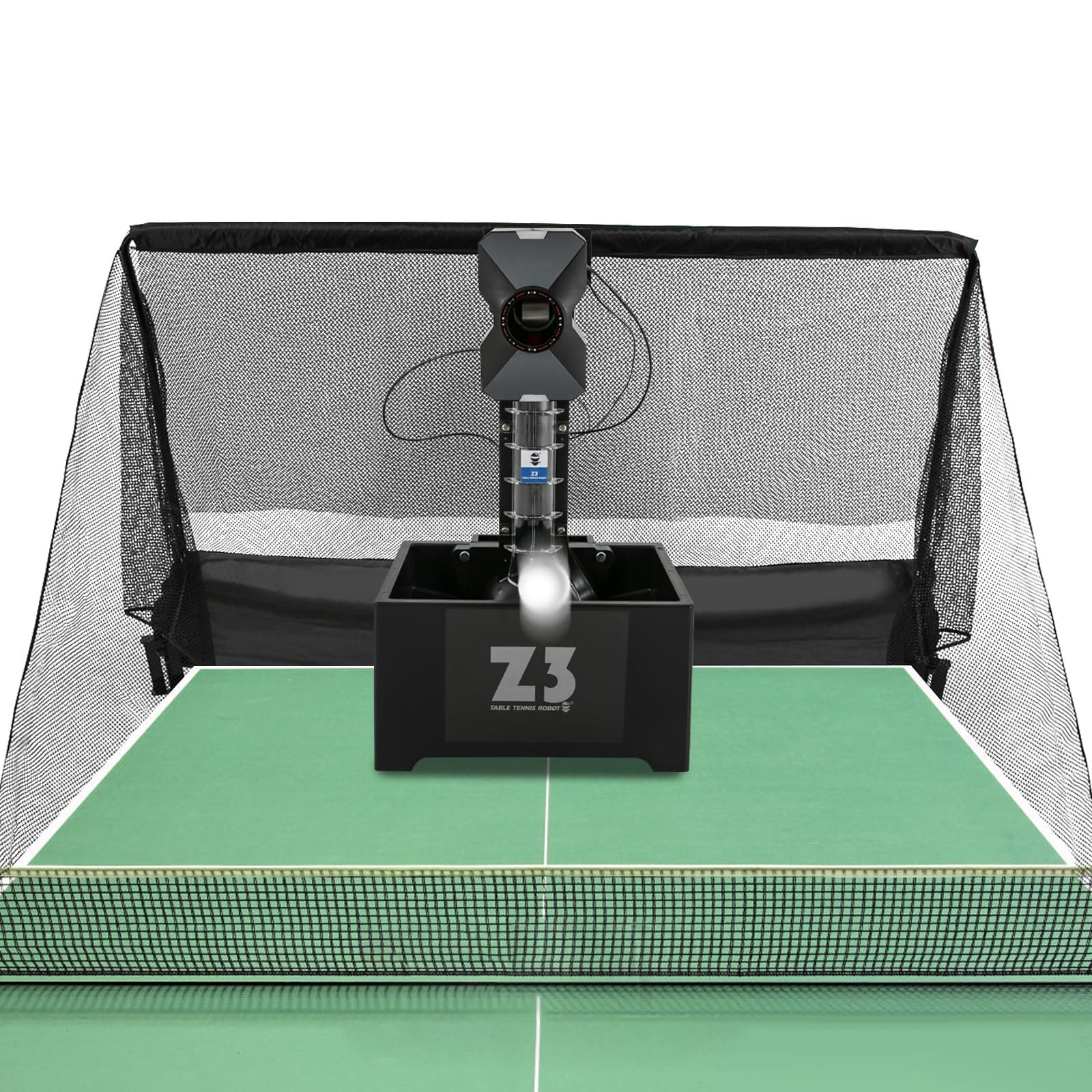 Tischtennis Roboter mit Fernbedienung 10 Trainingsmodi Geschwindigkeitsregulierung (4-40m/s) & 100 Bälle für Studio und